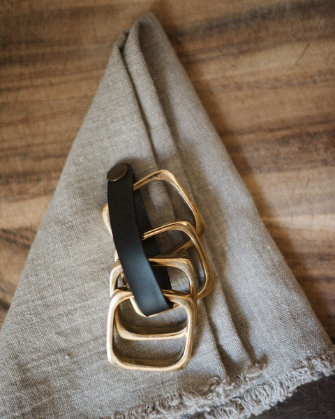 Square Brass Napkin Rings